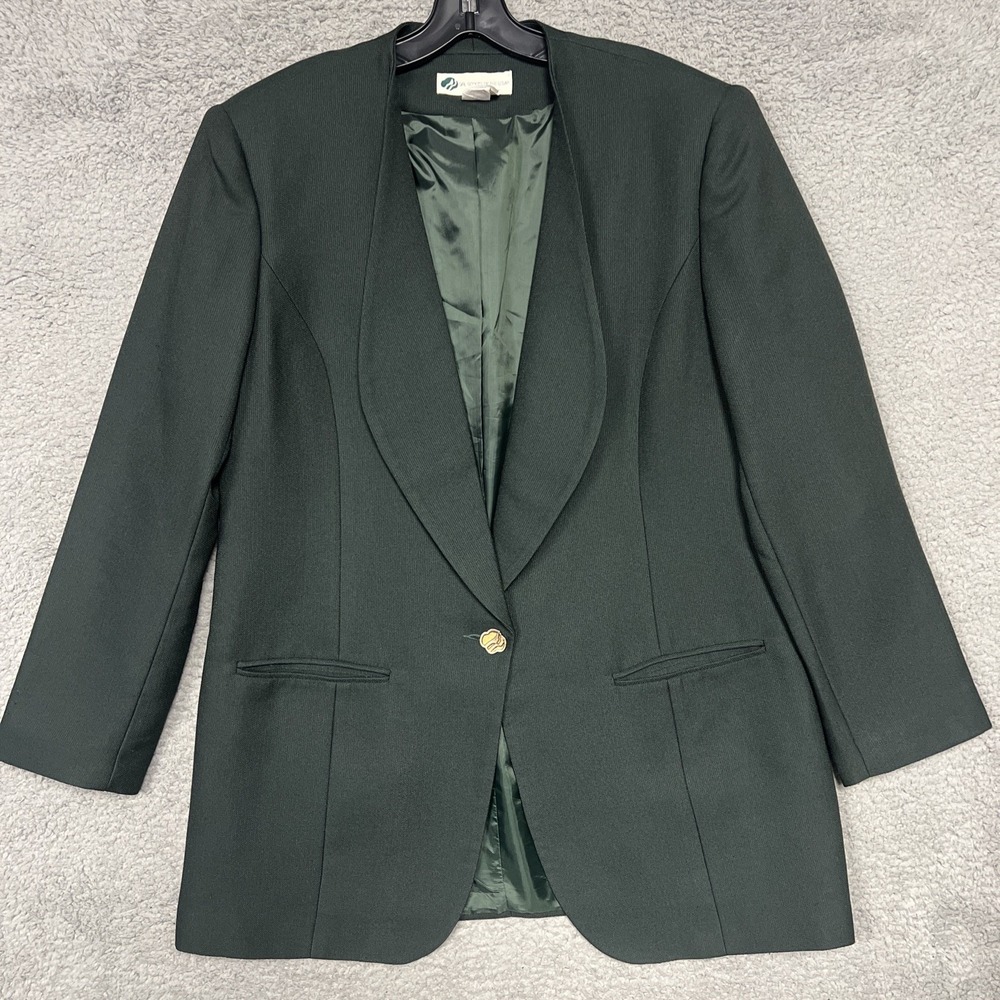 VTG Girls Scouts of the USA Blazer Women's Sz 16 Green Official Uniform Coat 80s